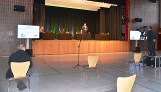 vlnr: Gast, Barisch, Matheis, Dickmann, BGM Geiß, Kameramann vlnr: Gast, Barisch, Matheis, Dickmann, BGM Geiß, Kameramann