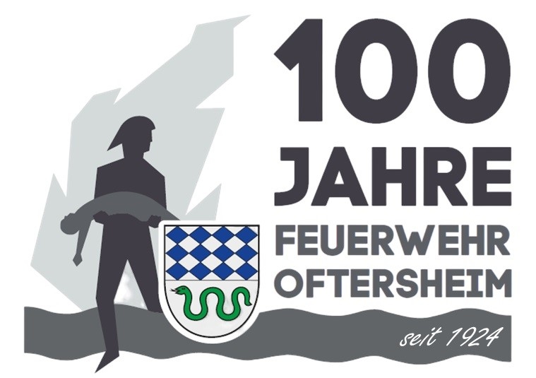 Logo Freiwillige Feuerwehr Oftersheim zum 100jährigen Bestehen. Logo Freiwillige Feuerwehr Oftersheim zum 100jährigen Bestehen.