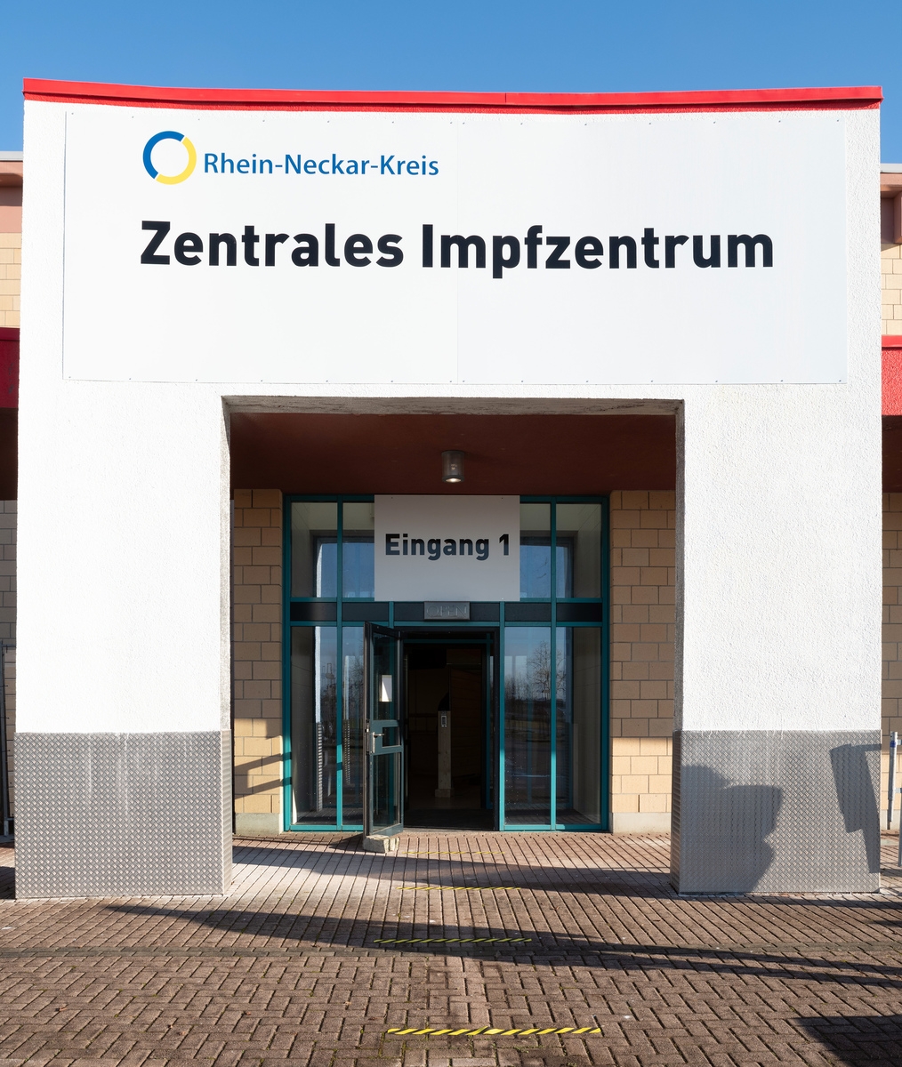 Eingang des Impfzentrums; Foto Landratsamt Rhein-Neckar-Kreis Eingang des Impfzentrums; Foto Landratsamt Rhein-Neckar-Kreis