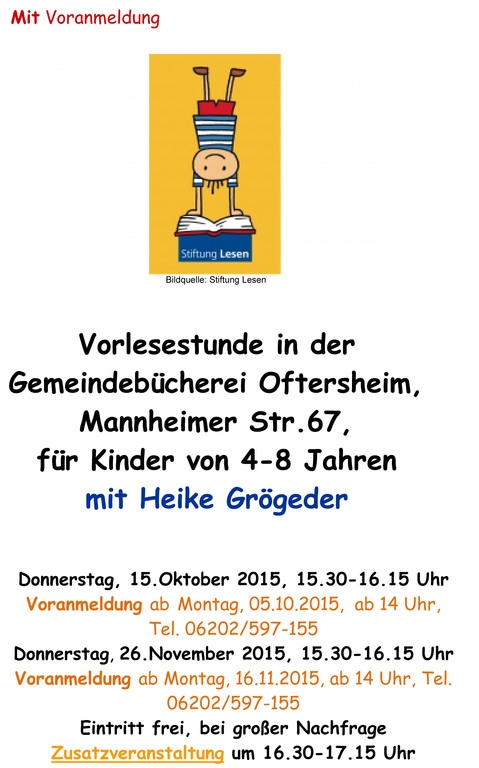 BÜ Vorlesestunde BÜ Vorlesestunde