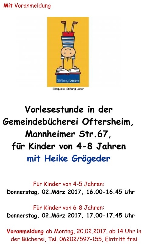 BÜ Vorlesestunden BÜ Vorlesestunden