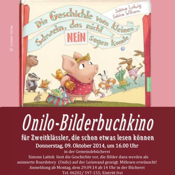 BÜ Onilo Bilderbuchkino Schwein BÜ Onilo Bilderbuchkino Schwein