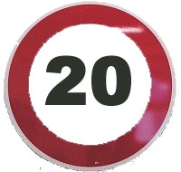 20 Km Schild Ortsmitte