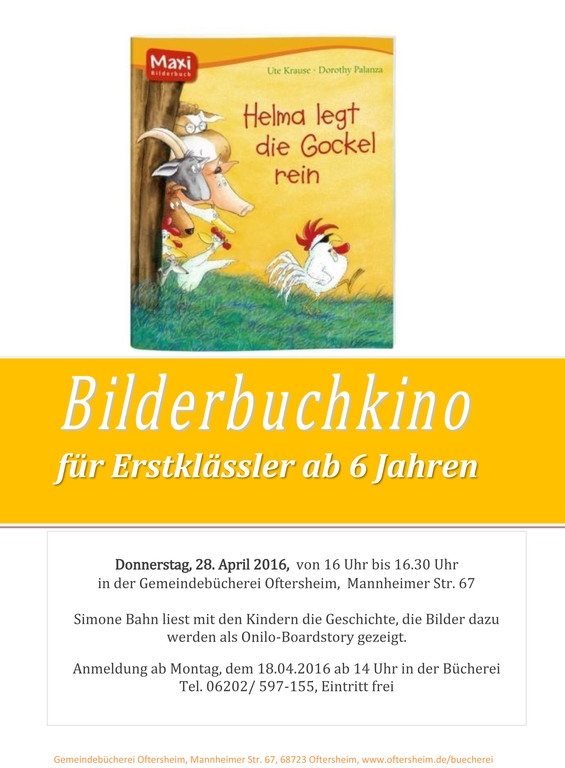BÜ Onilo Bilderbuchkino Helma BÜ Onilo Bilderbuchkino Helma
