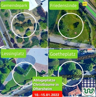 Ablageplätze Christbäume 2022 Ablageplätze Christbäume 2022