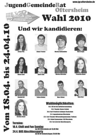 Plakat Jugendgemeinderatswahl 2010 Plakat Jugendgemeinderatswahl 2010