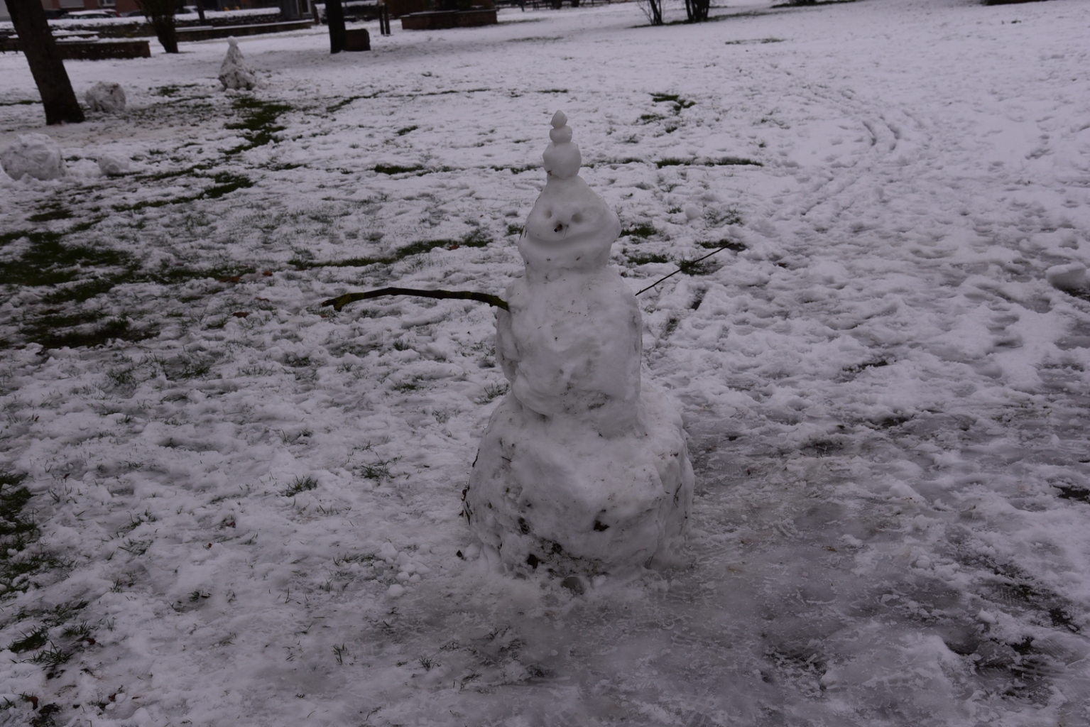 Schneemann im Gemeindepark