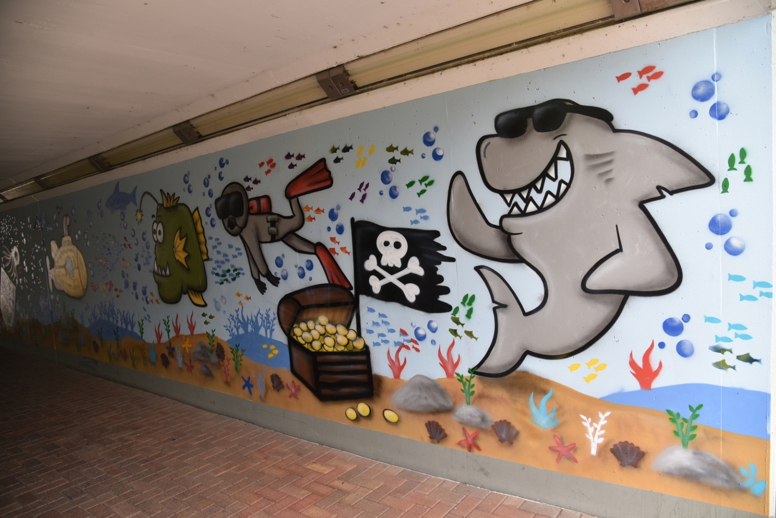 Ausschnitt der bemalten Wand