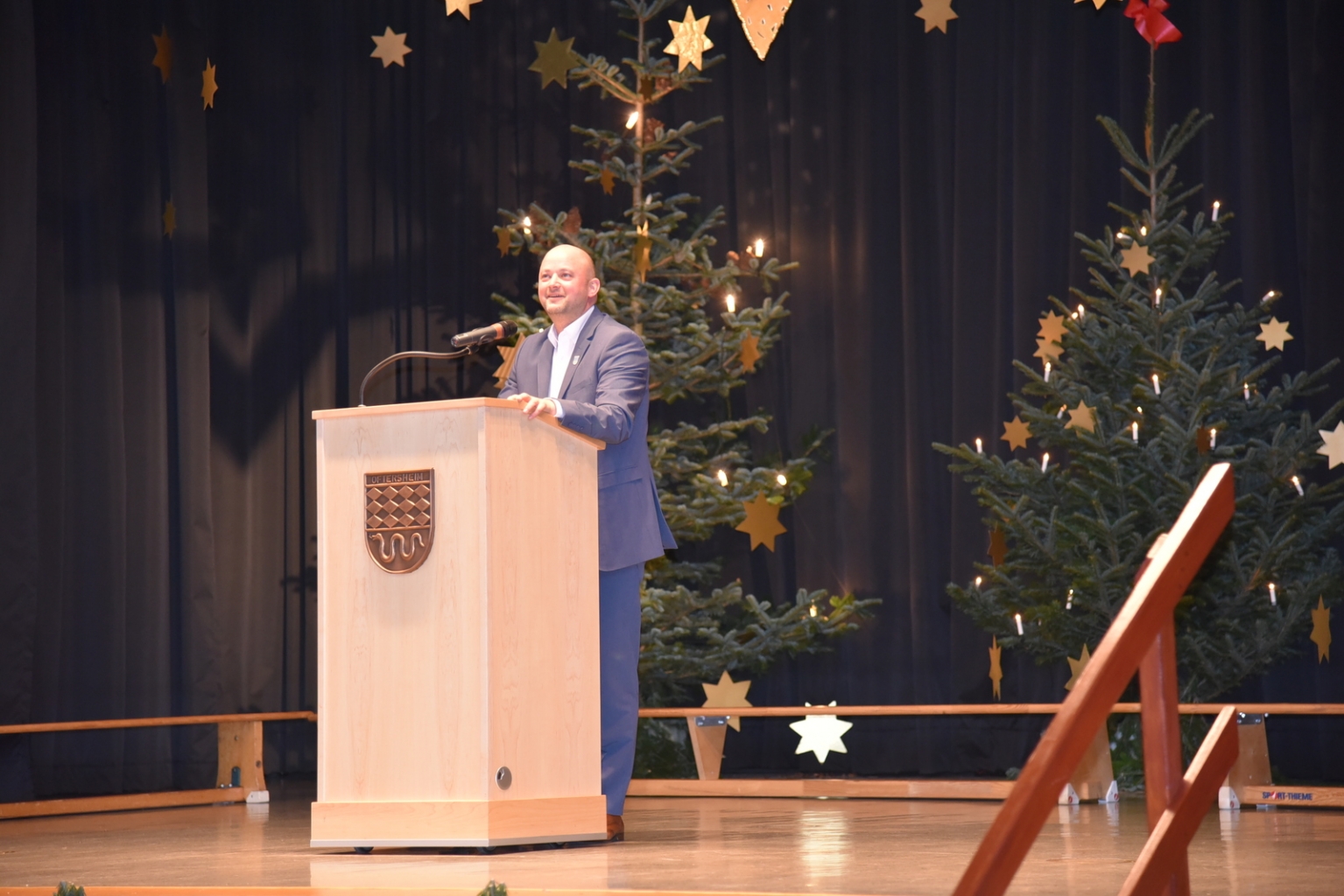 Bürgermeister Pascal Seidel bei der Begrüßung.